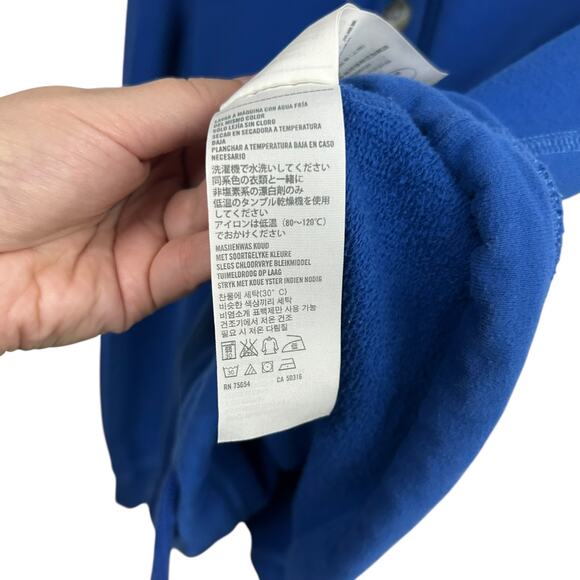 Abercrombie & Fitch Royal Blue Henley Hoodie M Y2K Preppy Retro Casual Core - Picture 7 of 8